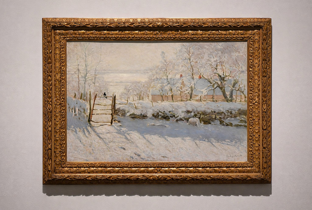 The Magpie on display at the Musée d'Orsay, Paris